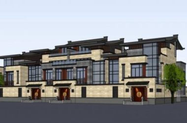Sketchup别墅模型|联排别墅,多层,居住建筑,中式风格-BIM建筑网
