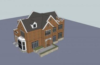Sketchup别墅模型|独栋别墅,多层,居住建筑,英式,坡屋顶-BIM建筑网