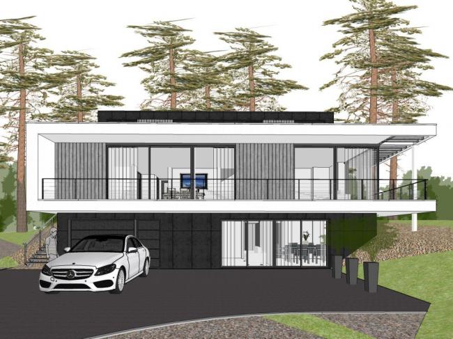 Sketchup别墅模型|森林别墅，独栋别墅，现代风格