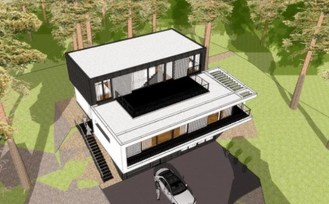Sketchup别墅模型|森林别墅，独栋别墅，现代风格