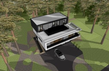 Sketchup别墅模型|森林别墅,独栋别墅,现代风格-BIM建筑网