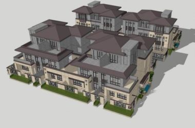Sketchup别墅模型|中信泰富别墅,双拼别墅,联排别墅 ,新中式风格-BIM建筑网