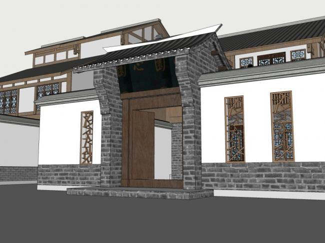Sketchup别墅模型|独栋别墅，别墅群体，中式风格