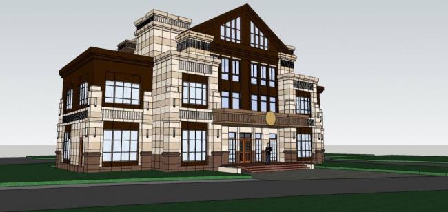 Sketchup别墅模型|独栋别墅，古典风格，居住建筑