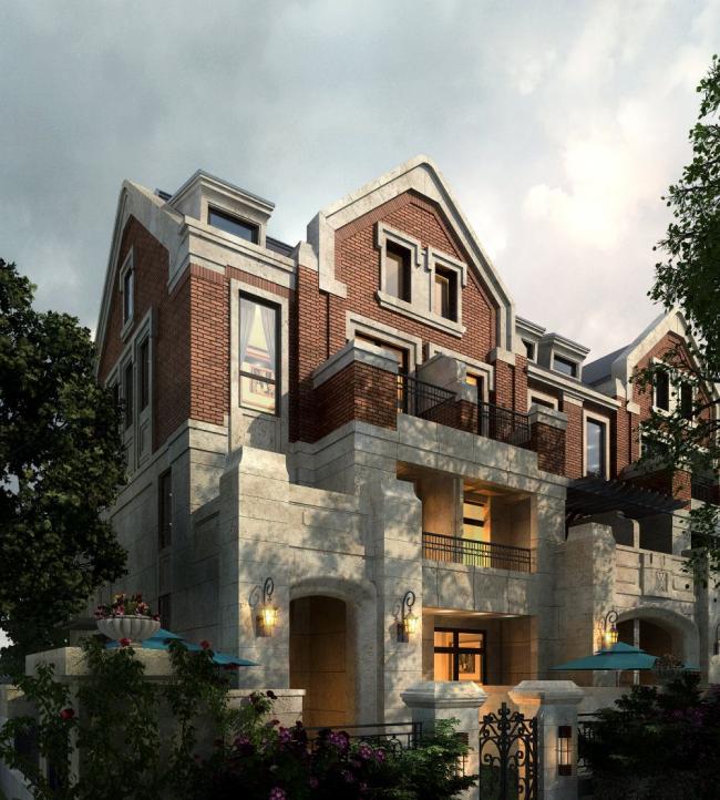 Sketchup别墅模型|联排别墅，多层花园洋房，古典风格