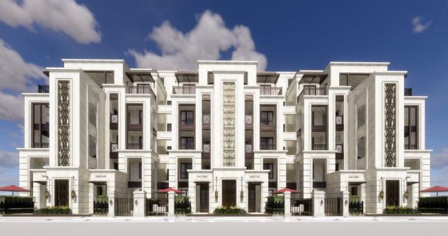 Sketchup别墅模型|联排别墅，法式风格，多层花园洋房，古典风格