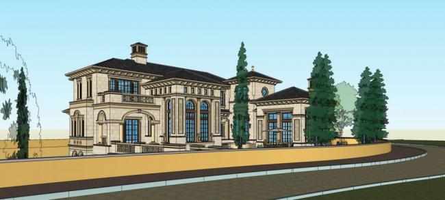 Sketchup别墅模型|独栋别墅，欧式，古典风格