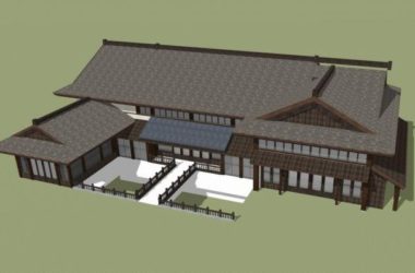 Sketchup别墅模型|独栋别墅，会所，草原风，中式风格-BIM建筑网