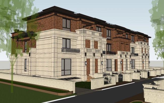 Sketchup别墅模型|联排别墅，欧式风格，古典风格