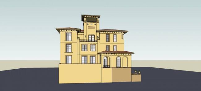 Sketchup别墅模型|叠拼别墅，西班牙风格，地中海