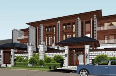 Sketchup别墅模型|联排别墅，中式风格-BIM建筑网