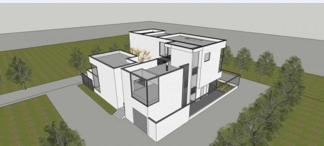 Sketchup别墅模型|独栋别墅，现代风格