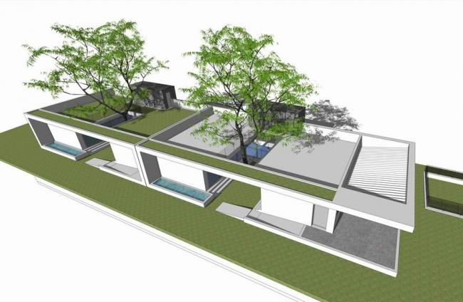 Sketchup别墅模型|独栋别墅，现代风格