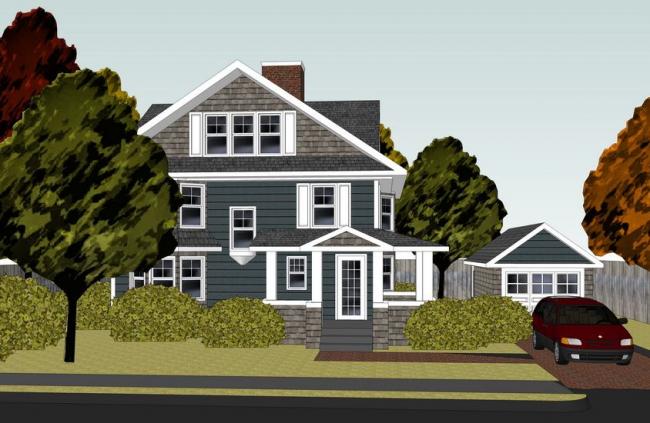 Sketchup别墅模型|美式别墅，北美，欧式别墅