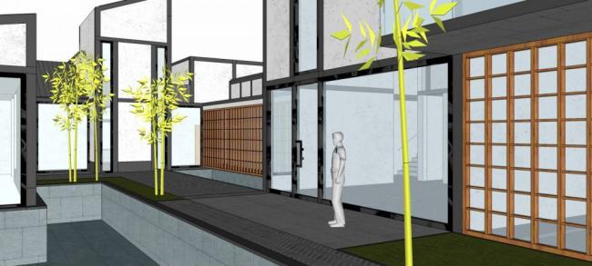 Sketchup别墅模型|庭院别墅，新中式风格