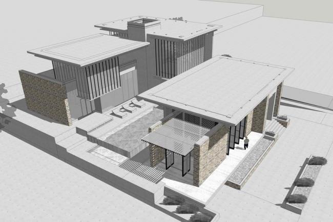 Sketchup别墅模型|独栋别墅，草原风，现代风格