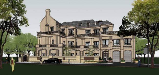 Sketchup别墅模型|独栋别墅，法式古典风格