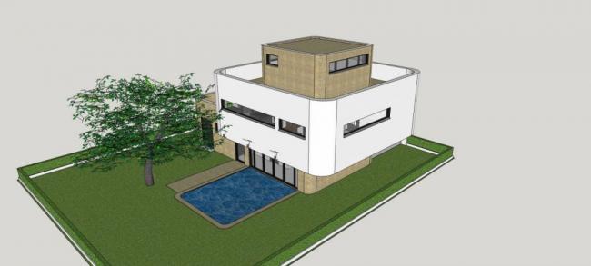 Sketchup别墅模型|独栋别墅，现代风格