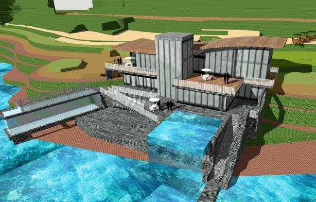 Sketchup别墅模型|独栋别墅，多层度假别墅，现代风格