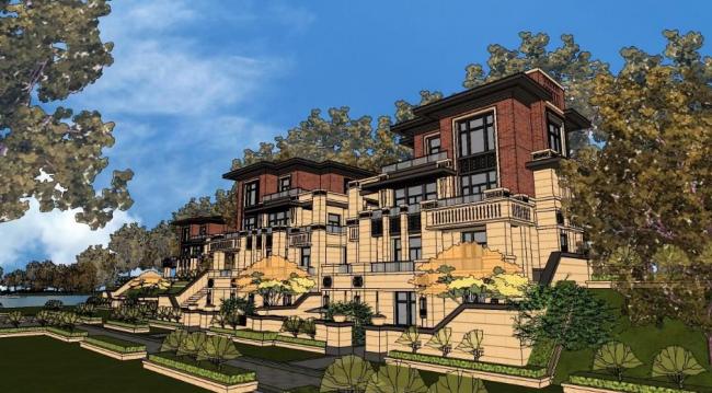 Sketchup别墅模型|双拼别墅，洋房，欧式风格