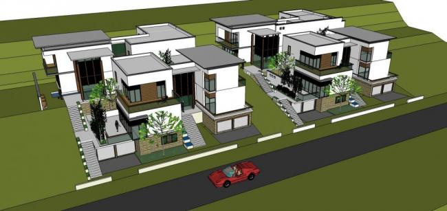 Sketchup别墅模型|独栋别墅，现代风格