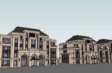 Sketchup别墅模型|叠拼别墅,欧式古典风格-BIM建筑网