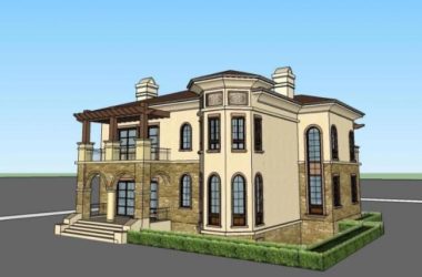 Sketchup别墅模型|独栋别墅,西班牙,地中海,欧式古典风格-BIM建筑网