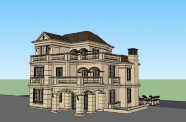 Sketchup别墅模型|独栋别墅,法式古典风格-BIM建筑网