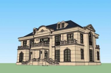 Sketchup别墅模型|独栋别墅,法式古典风格-BIM建筑网
