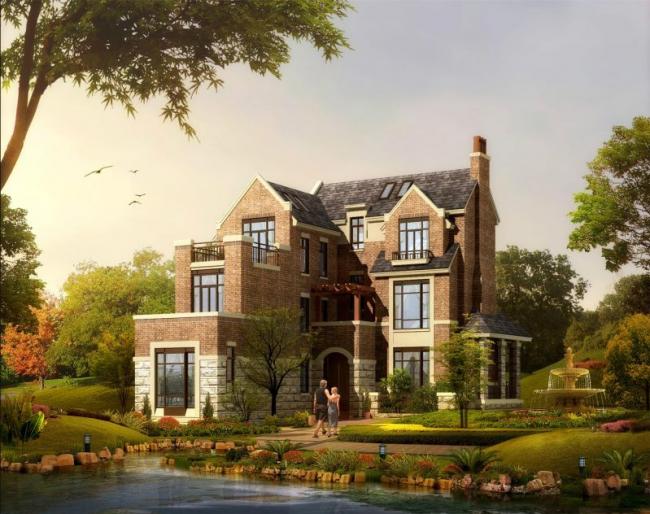 Sketchup别墅模型|镇江仙人湖别墅区项目，独栋别墅，古典风格