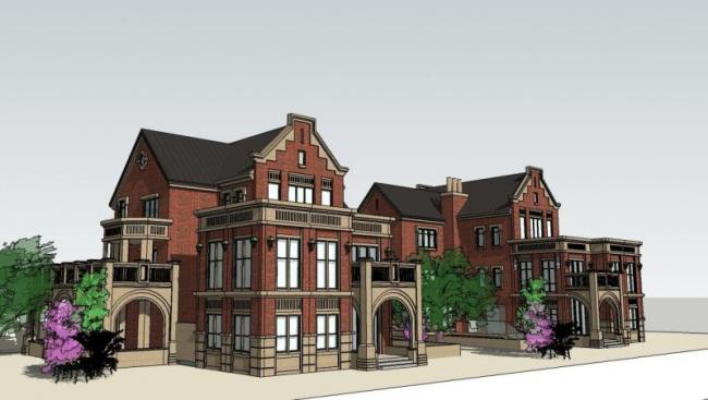 Sketchup别墅模型|独栋别墅，英式古典风格