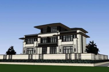 Sketchup别墅模型|独栋别墅，新中式风格-BIM建筑网