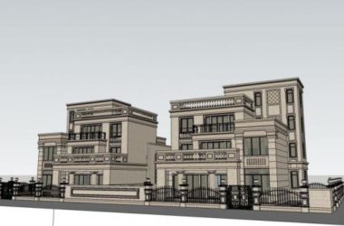 Sketchup别墅模型|联排别墅，古典欧式风格-BIM建筑网