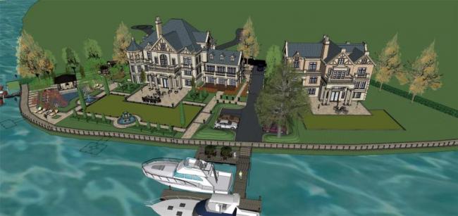 Sketchup别墅模型|独栋别墅，北欧风格，古典风格，景观