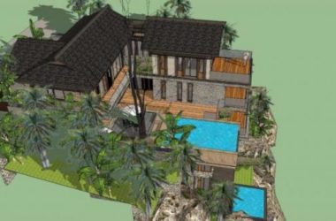 Sketchup别墅模型|叠拼别墅，新中式风格，居住建筑-BIM建筑网