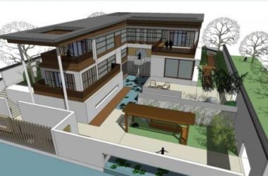 Sketchup别墅模型|独栋别墅，别院，中式风格-BIM建筑网