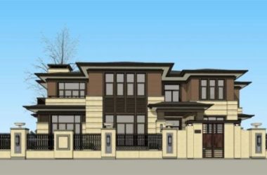 Sketchup别墅模型|独栋别墅，南入，新中式风格-BIM建筑网