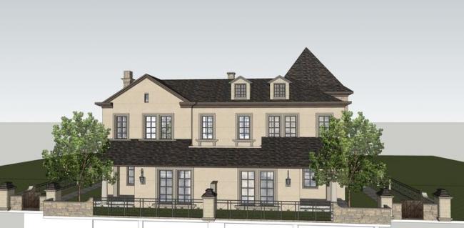 Sketchup别墅模型|双拼别墅，欧式新古典风格