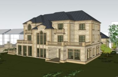 Sketchup别墅模型|独栋别墅，法式古典风格-BIM建筑网