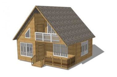 Sketchup别墅模型|防腐木屋住宅，古典风格，坡屋顶-BIM建筑网