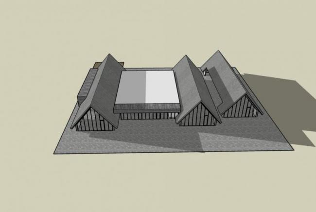 Sketchup别墅模型|小木屋，别墅，现代风格