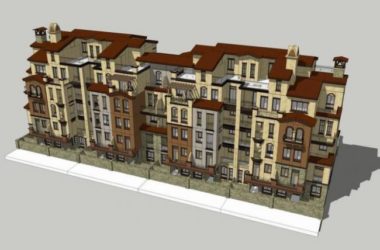 Sketchup别墅模型|叠拼别墅,多层洋房,西班牙风格,古典风格-BIM建筑网