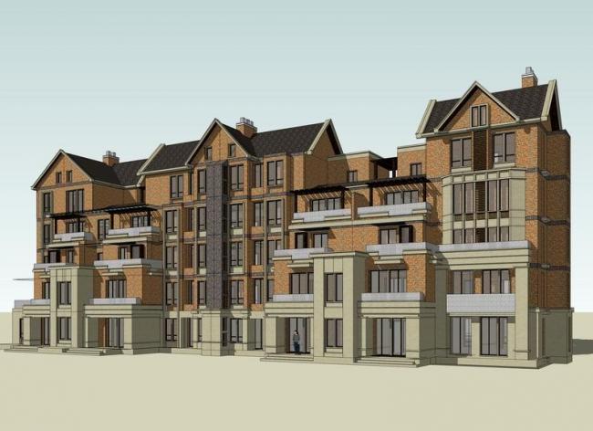 Sketchup别墅模型|叠拼别墅，英式古典风格