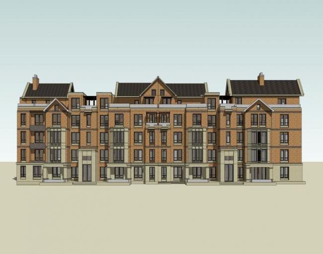 Sketchup别墅模型|叠拼别墅，英式古典风格