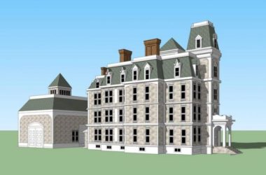 Sketchup别墅模型|叠拼别墅,欧式古典风格,维多利亚风格-BIM建筑网