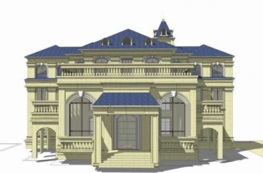 Sketchup别墅模型|联排别墅,叠拼,欧式风格,古典风格-BIM建筑网