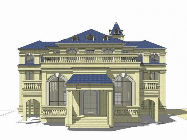Sketchup别墅模型|联排别墅，叠拼，欧式风格，古典风格