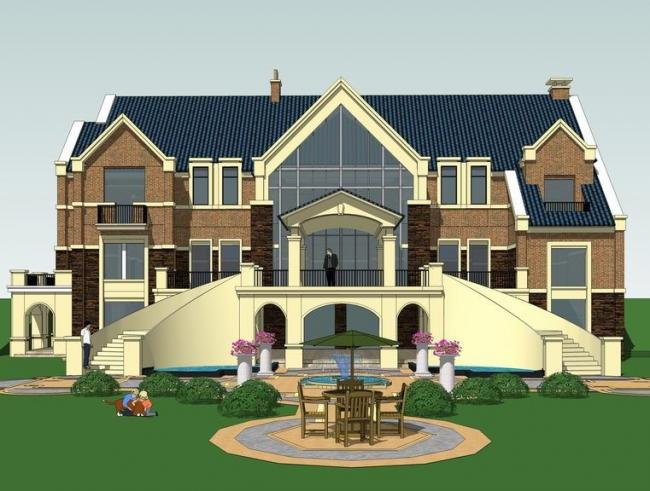 Sketchup别墅模型|独栋别墅，英式古典风格