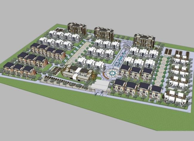 Sketchup别墅模型|别墅区，别墅群，现代风格