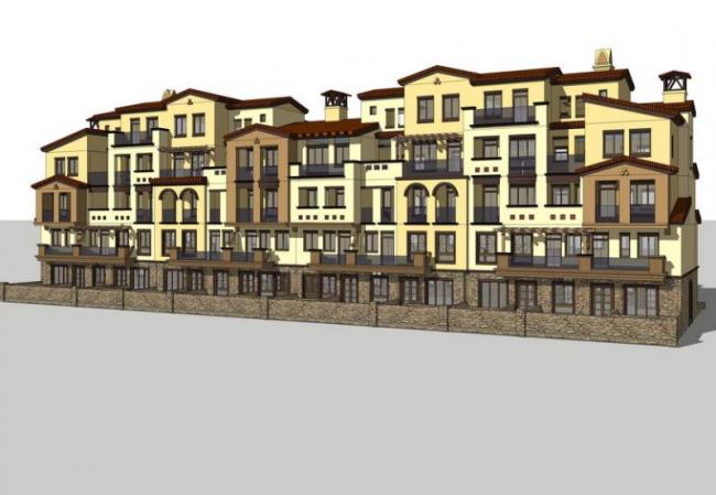 Sketchup别墅模型|叠拼别墅，联排别墅，西班牙风格，古典风格